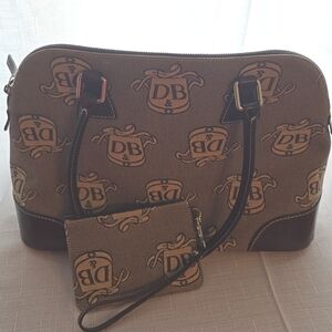 Dooney & Bourke Domed Satchel Brown With Wristlet